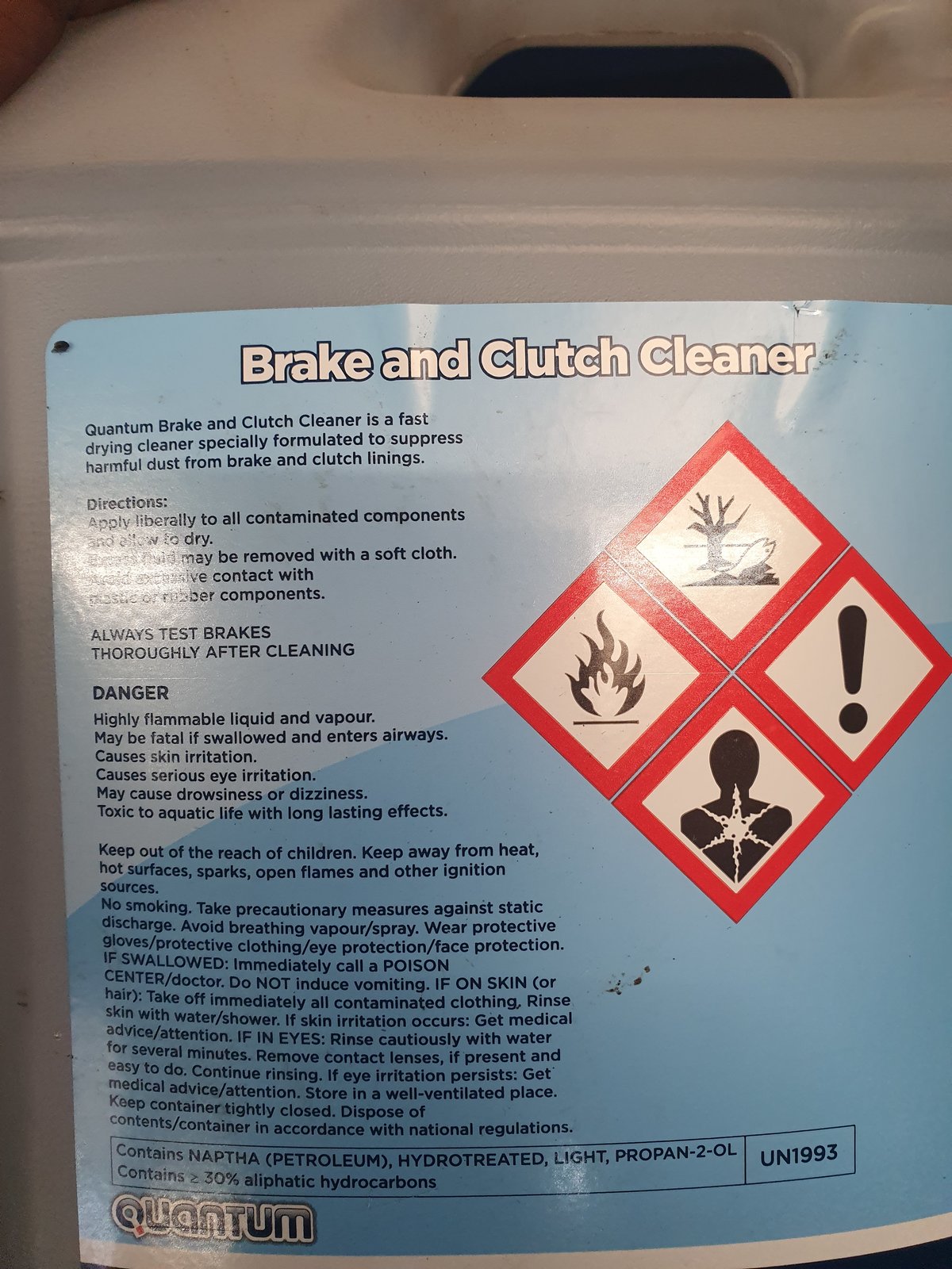 Tetrachloroethylene, a deadly danger in brake cleaner