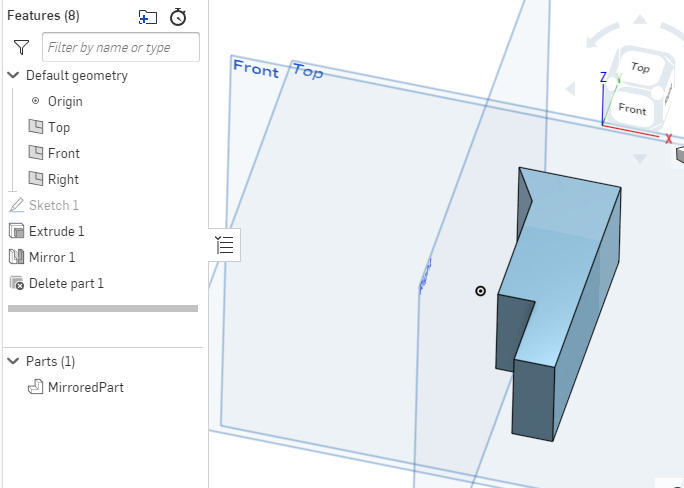 DesignSpark Mechanical - Mirror symmetry with construction line