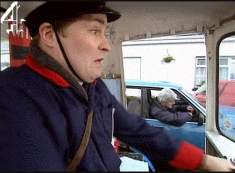 Father ted dougal in milk float.PNG