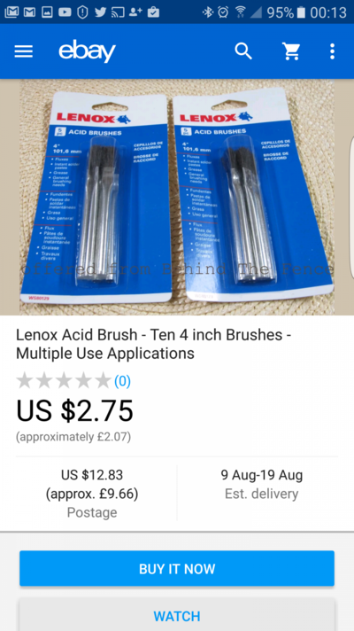 Acid/Flux Brush with Horsehair Bristles (Dozen)